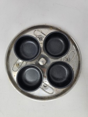 Stainless Steel W/ Non stick Egg Poacher Insert 4 Cup Stove Top Unbranded