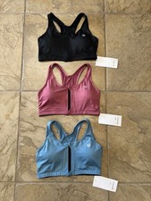 3 PAIR LULULEMON FRONT ZIP-UP SPORTS BRAS WOMENS SIZE L