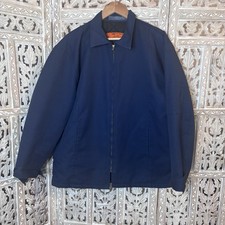 RED KAP Workwear Jacket Navy Blue Quilted Lined Zipper Front Mens Work Jacket L