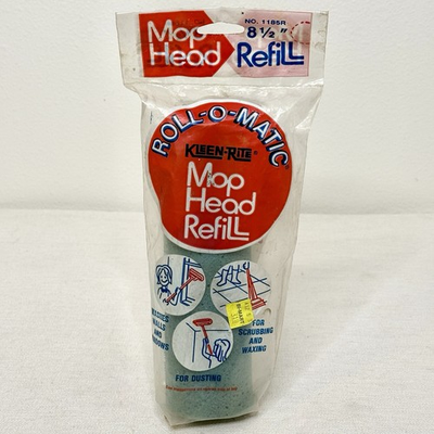 #ad Kleen Rite Roll O Matic Mop Head Refill 8 1 2quot; NO. 1185R New Old Stock Vintage $12.95