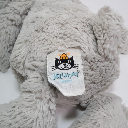 Jellycat London Gray Bashful Bunny 11" Sitting Beanie Bottom Cute - Picture 10 of 10