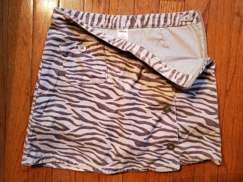 GYMBOREE Girl sz 12 Gray on Gray Velveteen Zebra Skort Skirt over Shorts preown - Picture 4 of 11