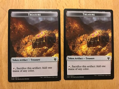 MTG Magic 2x Treasure / Human TOKEN (Commander 2020) M/NM Eng