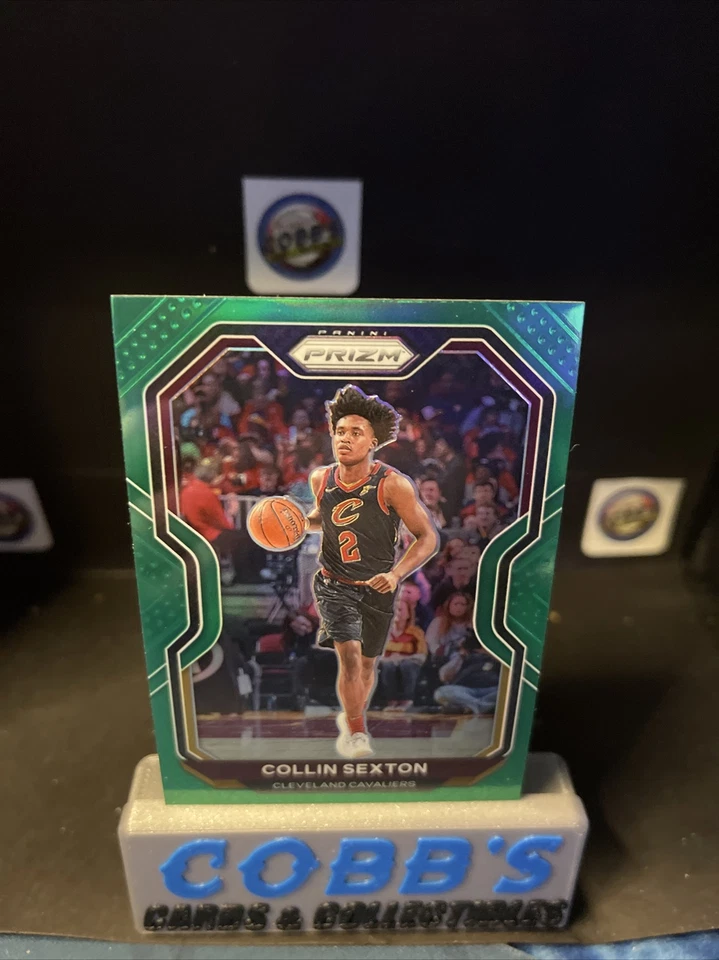2020-2021 Panini Prizm Collin Sexton #225 Green Parallel Cleveland Cavaliers  - Image 4 of 4