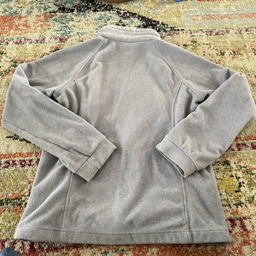 Columbia Fleece Jacket Youth LARGE Full Zip Size Long Sleeve Pockets Light Gray - Picture 2 of 9