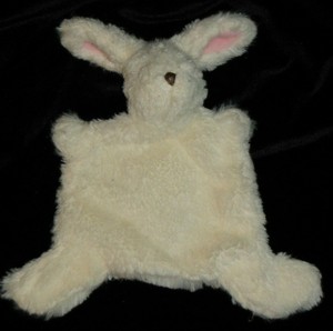 white bunny security blanket