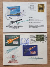 2 Belege Raketenpost oder Raumfahrt Marken Dokumente 1960/61