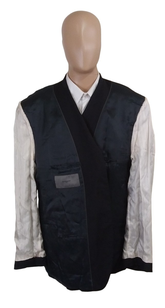 Givenchy Two Button Super 110s Solid Navy Blue Wool Twill
