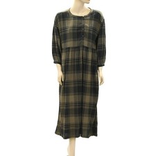 Current/Elliott Gingham Plaid Midi Dress Printed Resort Vintage S-1 NEW 267369