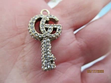 GUCCI  ZIP PULL   28X16MM gold tone,  clear  CRYSTALS THIS IS FOR 1