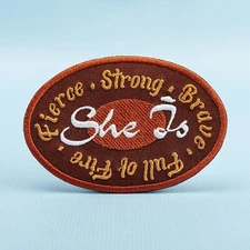 She Is Strong Embroidered Patch, Fierce, Brave Woman, Christian Quotes, Iron On