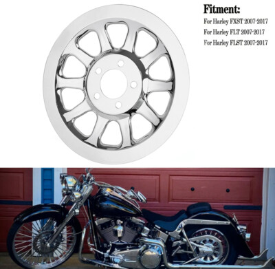 Chrome Outer Pulley Cover 66 Tooth Fit For Harley Heritage Softail