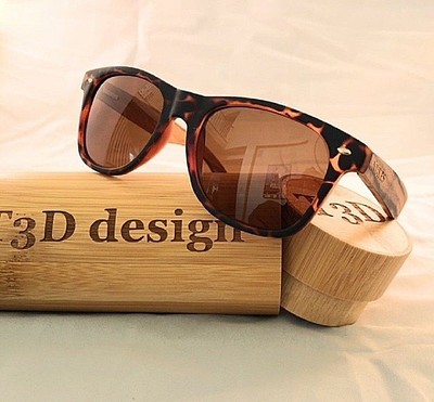 SunglassesWooden Sunglasses by T3D (Surf Collection) - Vintage Tortoise w/Zebra