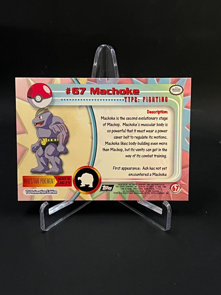 #67 machoke pokemon card Topps Pokmon Click and Collectables Colorless Artist Vintage Uncommon - Machoke Base