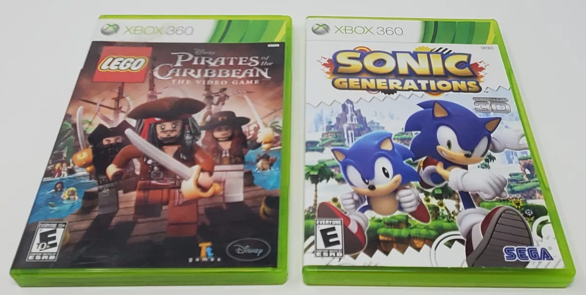 Xbox 360 Lot: LEGO Pirates Of The Caribbean & Sonic Generations VIDEO GAMES