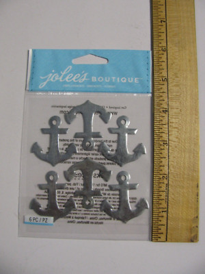 Jolee's Dimensional Stickers METAL ANCHORS REPEAT 6 Pieces NIP