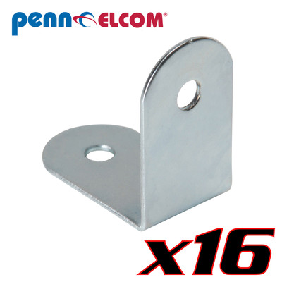 16 Penn Elcom 1209 Small 2 Hole Brace Steel with Zinc Finish 1.25''x1.25''x 0.75''