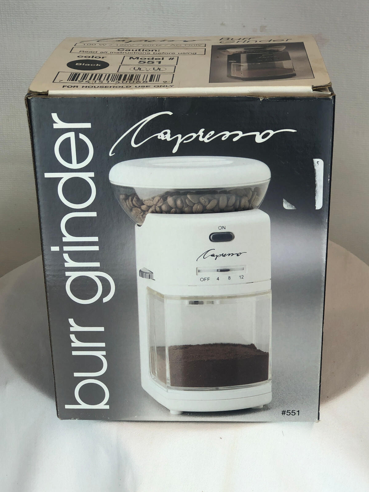 Capresso Burr Grinder Model 551 NIB White eBay