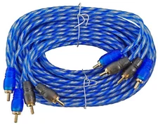 Rockville RTR174 17 Foot 4 Channel Twisted Pair RCA Cable Split Pin, 100% Copper