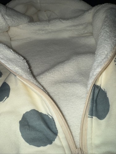 Baby One Piece Fleece Lined Bodysuit With Hood And Ears Winter Warm Toddler - Picture 3 of 8