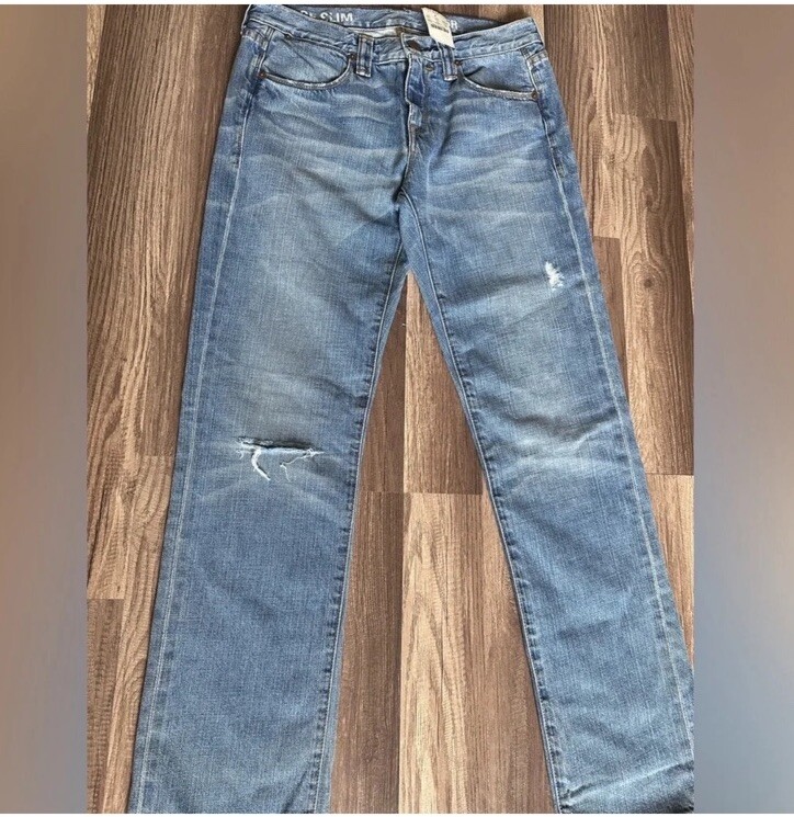 J Crew Ripped Vintage Slim Denim Jeans Size 26R NWT image 3