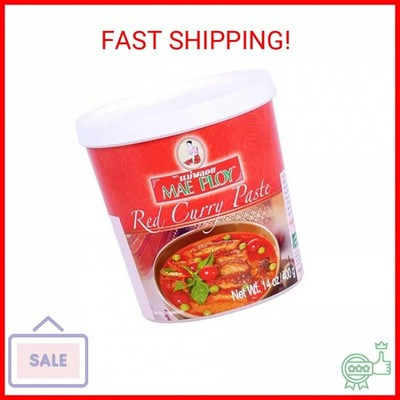 Mae Ploy Red Curry Paste, Authentic Thai Red Curry Paste For Thai Curries And Ot