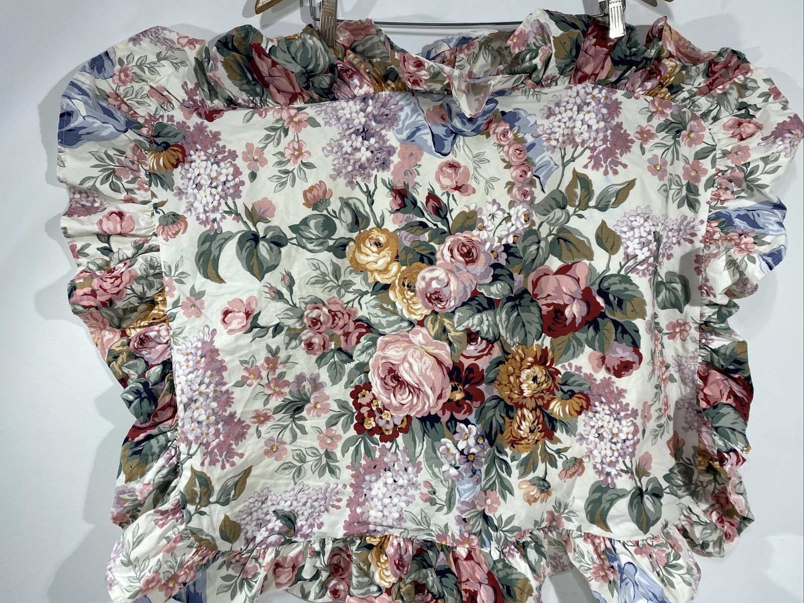 Vtg Ralph Lauren ALLISON Standard Pillow Sham Ruffle Cottage Floral Roses Flawed eBay