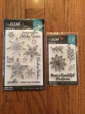 Hero Arts - Christmas Stamps Lot - Holiday Sparkles - Poinsettia Arrangement-New