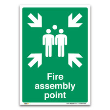 Fire assembly point Sign - Rigid Plastic or Vinyl Sign - Fire Action Safety Plan