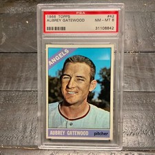 1966 Topps Aubrey Gatewood #42 *Angels* PSA 8 NM-MT