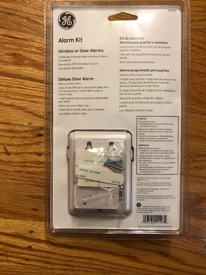 NEW GE Personal Security Alarm Kit 51107 White Window Door Alarms - Image 2 of 2