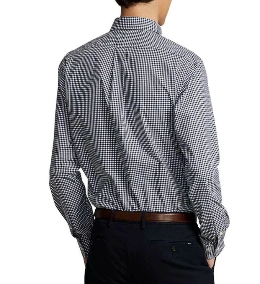 Nueva Camisa de Vestir Para Hombre Ajuste Moderno Abotonada Manga Larga Azul Marino Guinga Nueva con Etiquetas Foto 2 de 2