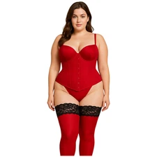 Lace Top 40, 60, 100 DEN Stay Hold-Ups Stockings Plus Size 4XL - 7XXXXL EU Made