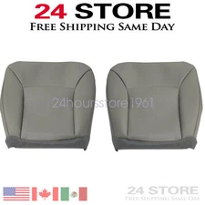 For 2002-2008 Ford E150 E250 Driver Passenger Bottom Perforated Seat Cover Gray