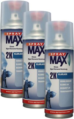 3x SprayMAX 400ml, 2K Klarlack transparent glänzend 680061 SPARSET