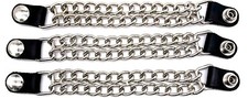 3 EXTRA LONG 7 1/2" DOUBLE CHAIN MOTORCYCLE VEST EXTENDERS SILVER SNAP USA MADE
