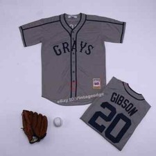 Throwback Grays 20 Gibson Baseball Jersey Homestead Jerseys Stitched