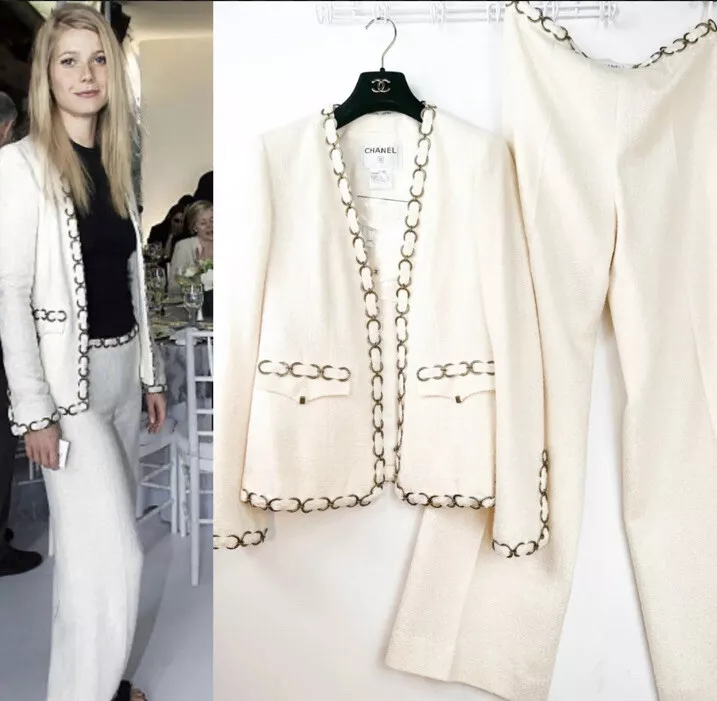 chanel white suit