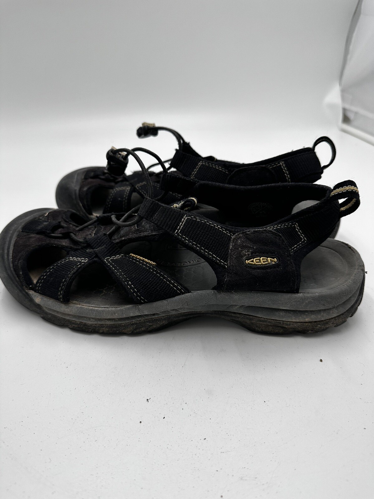 Sandali da uomo neri Keens slip on regolabili taglia 11 scarpe da acqua