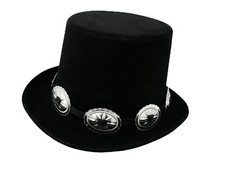 ROCK STAR SLASH GUITAR COSTUME TOP HAT CONCHO STEEL WESTERN GENUINE LEATHER BAND