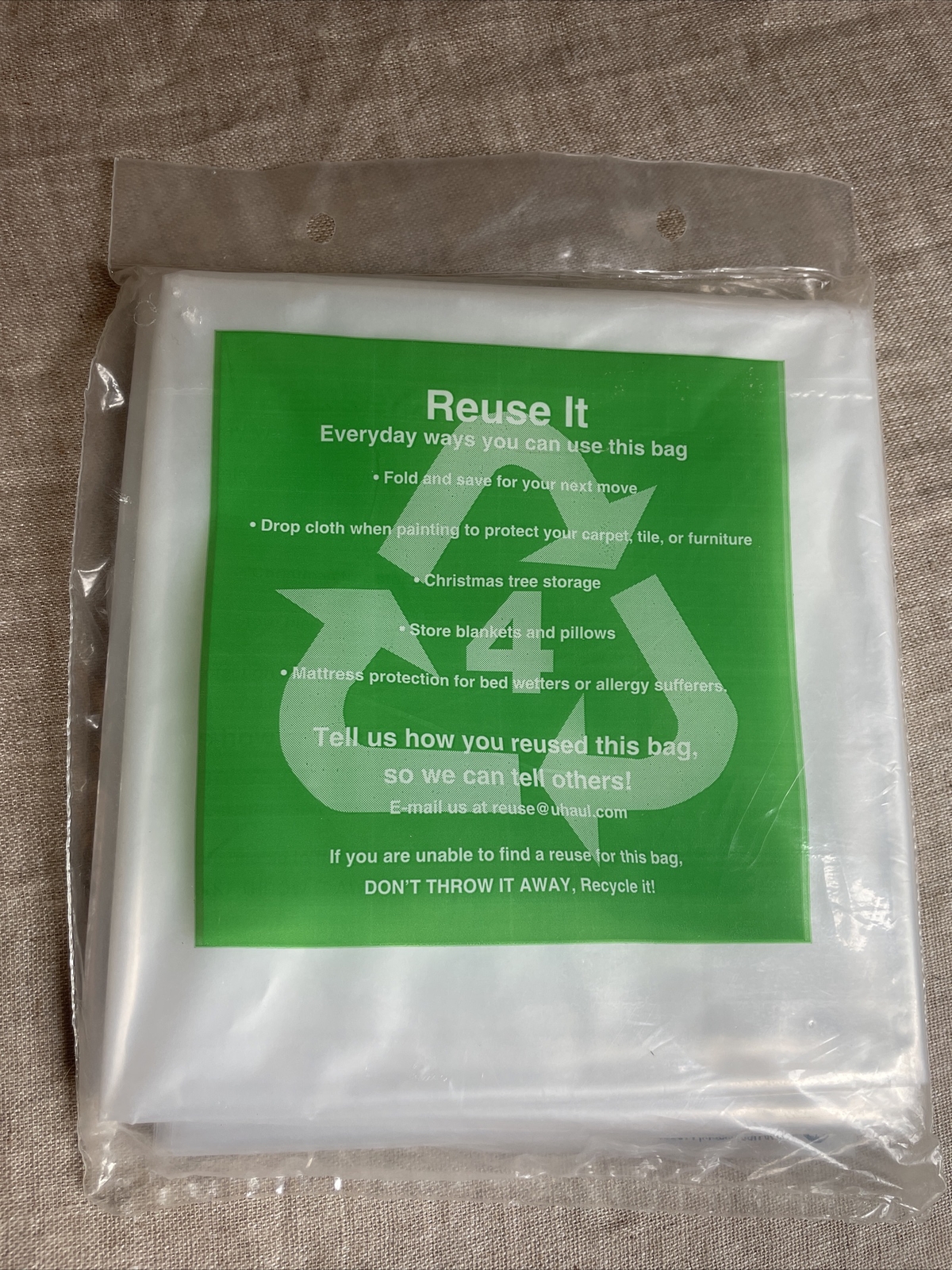 UHAUL Mattress Bag TWIN SIZE 87''L 39'' W 10 H Plastic Dust Bug Water Resistant for sale online