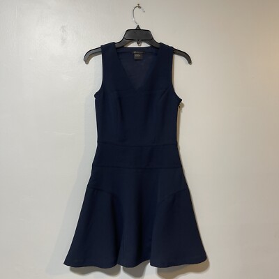 Armani Exchange Dress Women's V Neck Fit And Flare Navy Blue Size 2 Outdoor  | eBay