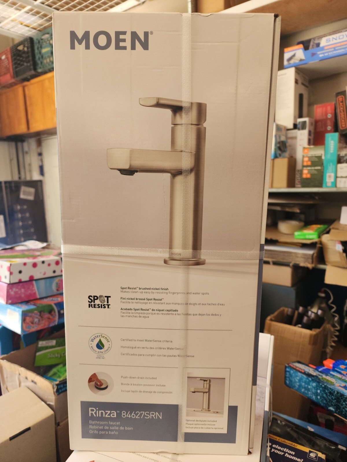 Moen Rinza Spot Resist OneHandle High Arc Bathroom Faucet Brushed