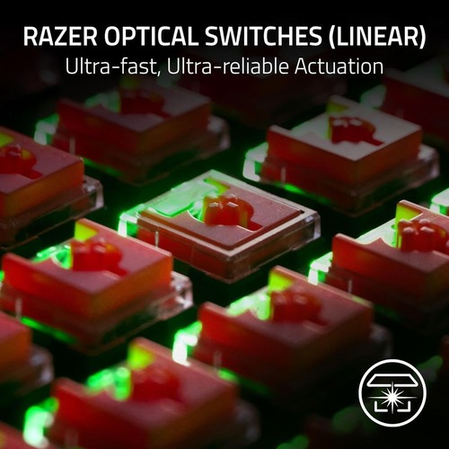 Razer DeathStalker V2 Pro TKL Gaming Keyboard Dual Wireless Red Switches US ISO - Photo 2/7