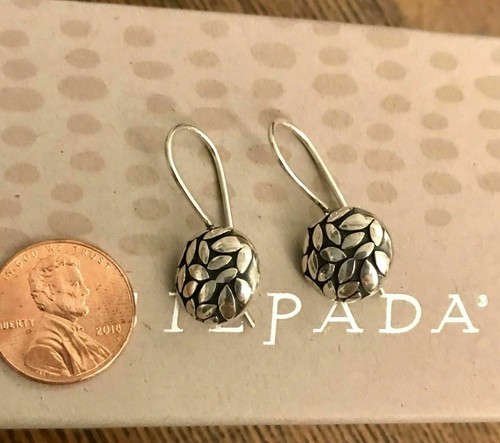 Pendientes de plata esterlina 925 hoja de pétalo Silpada W1339 bola redonda gota - Imagen 11 de 12