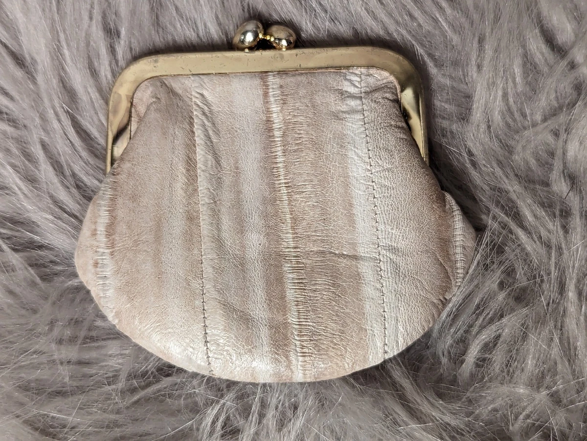 Eel Skin Kiss Lock Change Purse