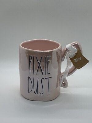 New 2022 RAE DUNN DISNEY ''Pixie Dust'' Iridescent Tinker Bell Mug Wing Handle HTF