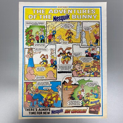 Nesquik Bunny Heiße Schokolade Comic Streifen 1997 Vintage Retro