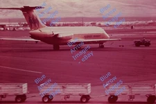 35mm Slide Hughes Airwest Jet on Tarmac Luggage Carts Tug AT&T Bell System #2573