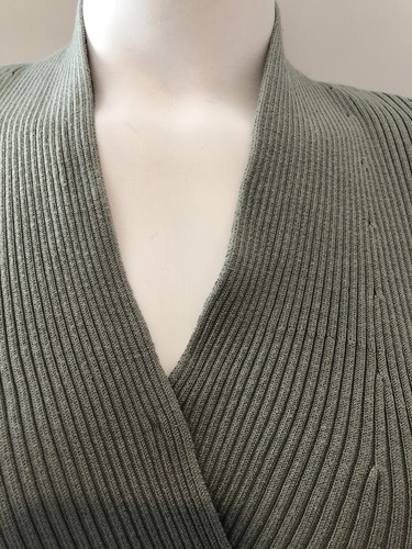 Maglione donna vintage Mondi scollo a V misto seta finto avvolgente manica 3/4 XS 4 - Foto 5 di 7